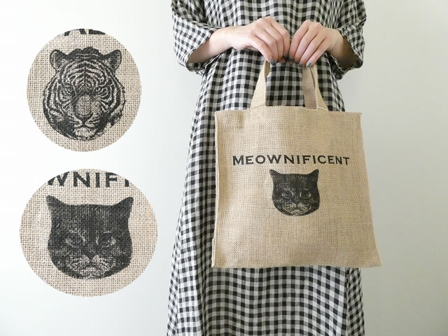 Jute Small Eco Tote ジュートスモールエコトートBAG タイガー キャット