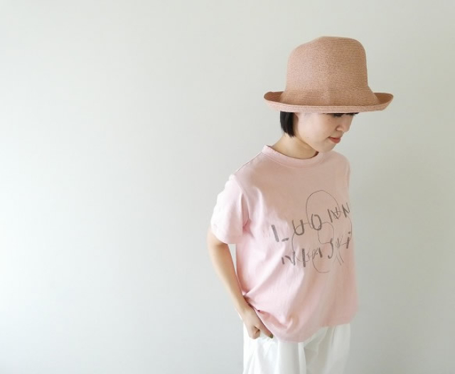天竺フラワープリントワイドTシャツ