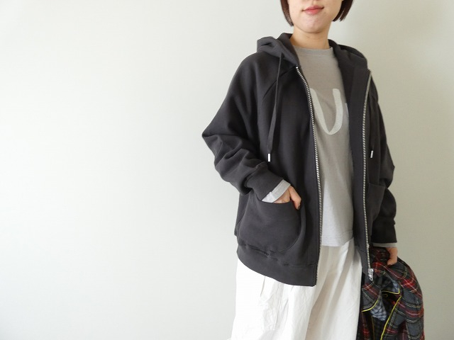 綿麻ミニ裏毛ZIPパーカー