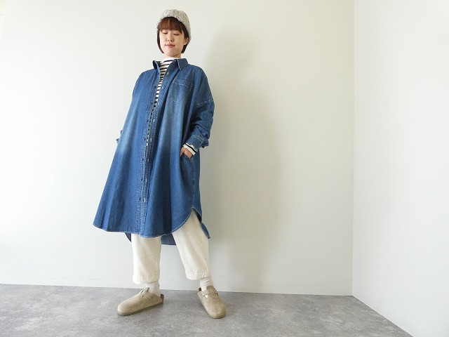 6.5oz デニムシャツワンピースト