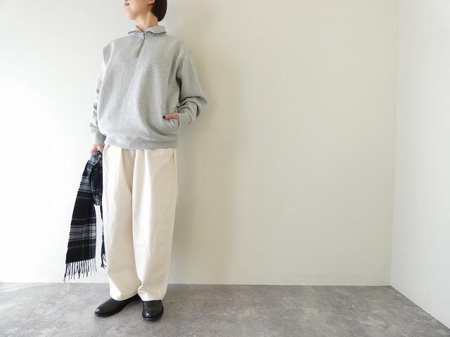 裏起毛ハーフジッププルオーバー