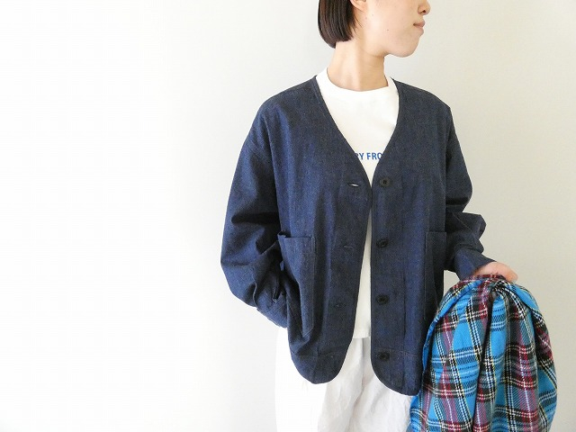 配色ステッチ8ozデニムジャケット