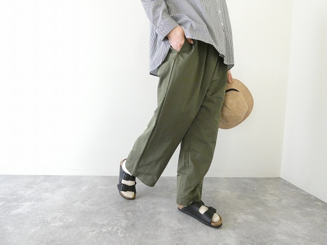 コットンナイロンツィルワイドイージーパンツ