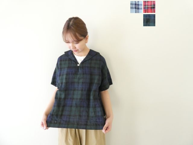 タータンチェック/エバーグリーンセーラーズシャツ