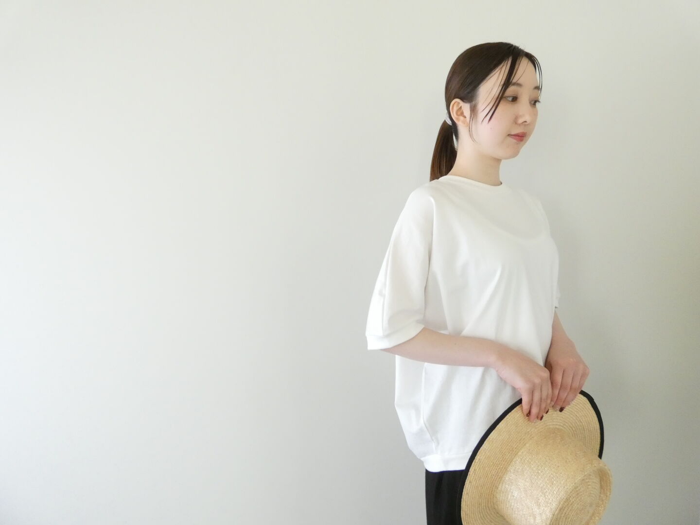 TRAVAIL MANUEL(トラバイユマニュアル) ミディ天竺カービープルオーバー