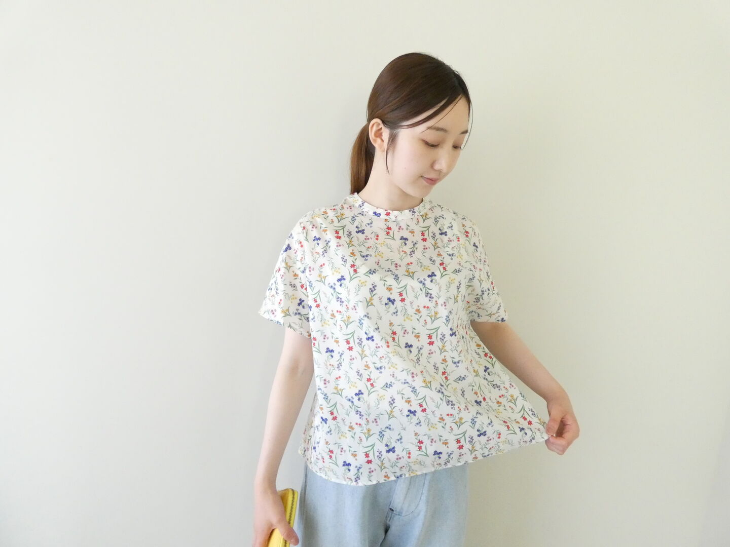 リバティBotanical Display シンプルTブラウス