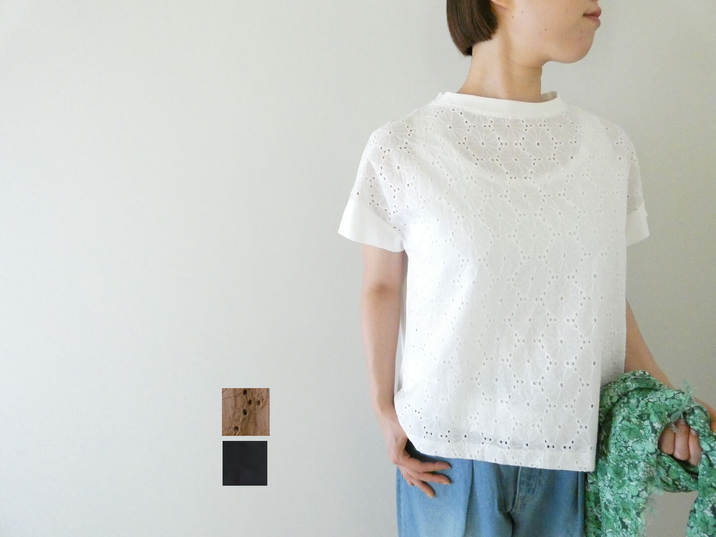 【SALE】刺繍ローンドッキングフレンチプルオーバー