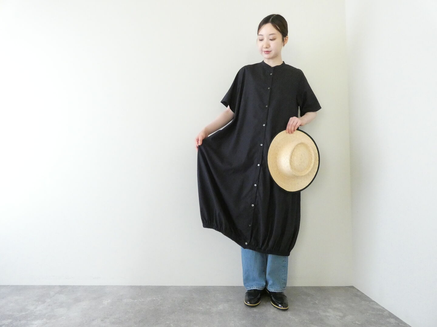 ballon shirt OP バルーンシャツワンピース